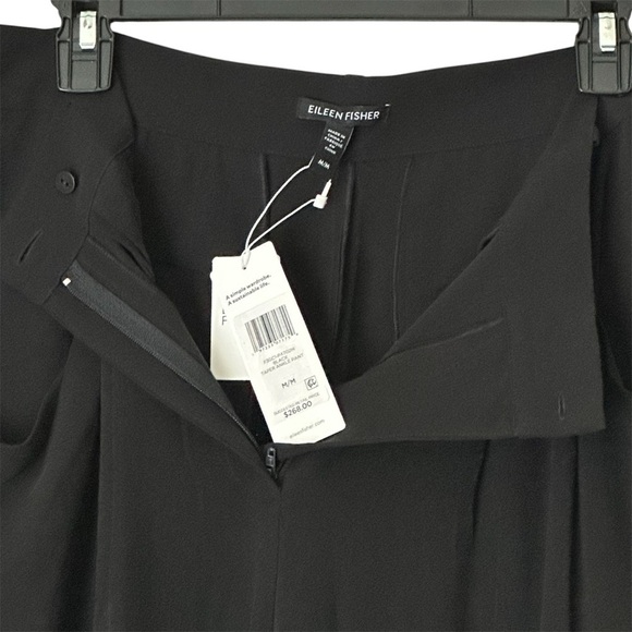 NWT Eileen Fisher Silk Georgette Crepe Carrot Pant Easy Fit Ankle Length Size M - Picture 7 of 12
